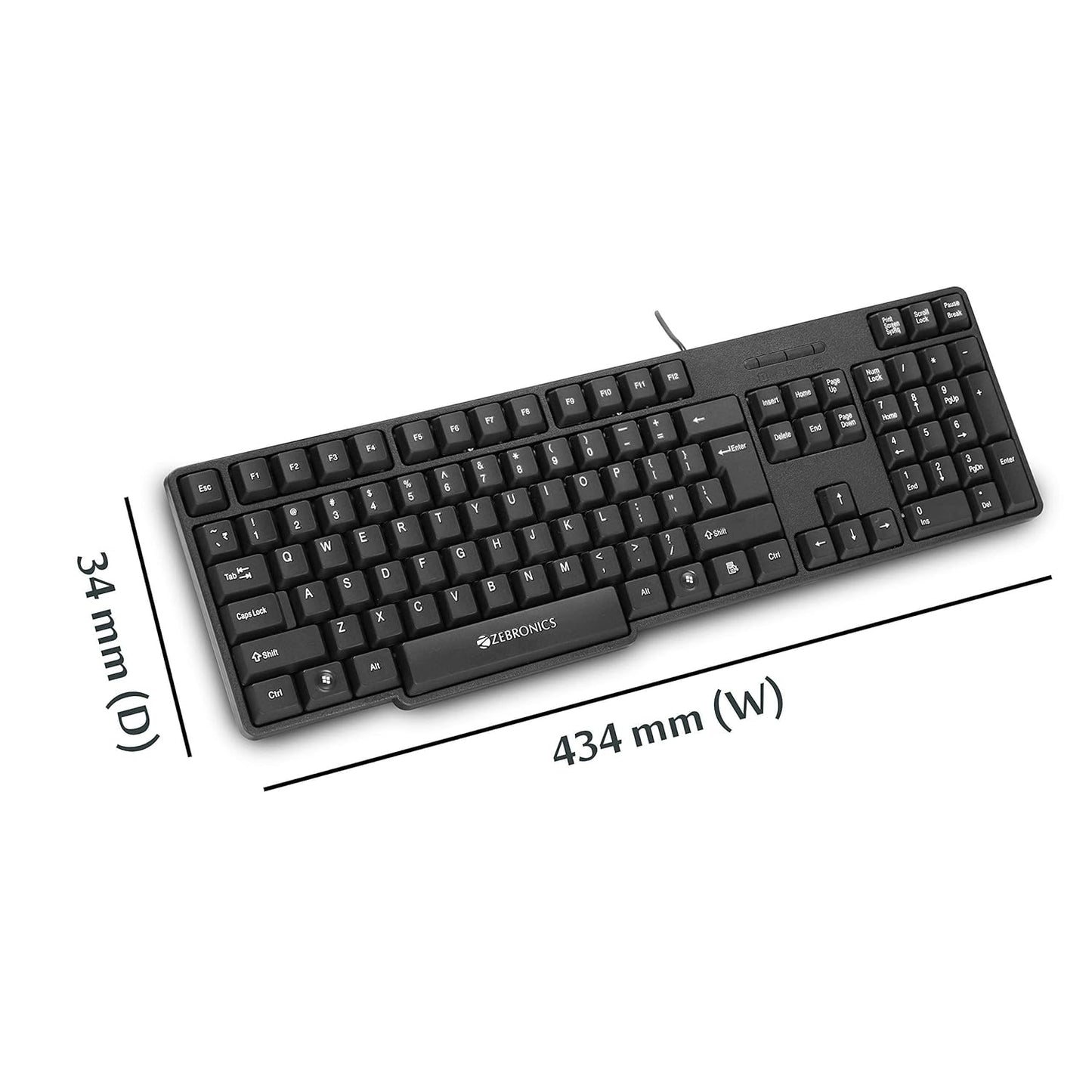 ZEBRONICS K20 Wired USB Keyboard with Rupee Key