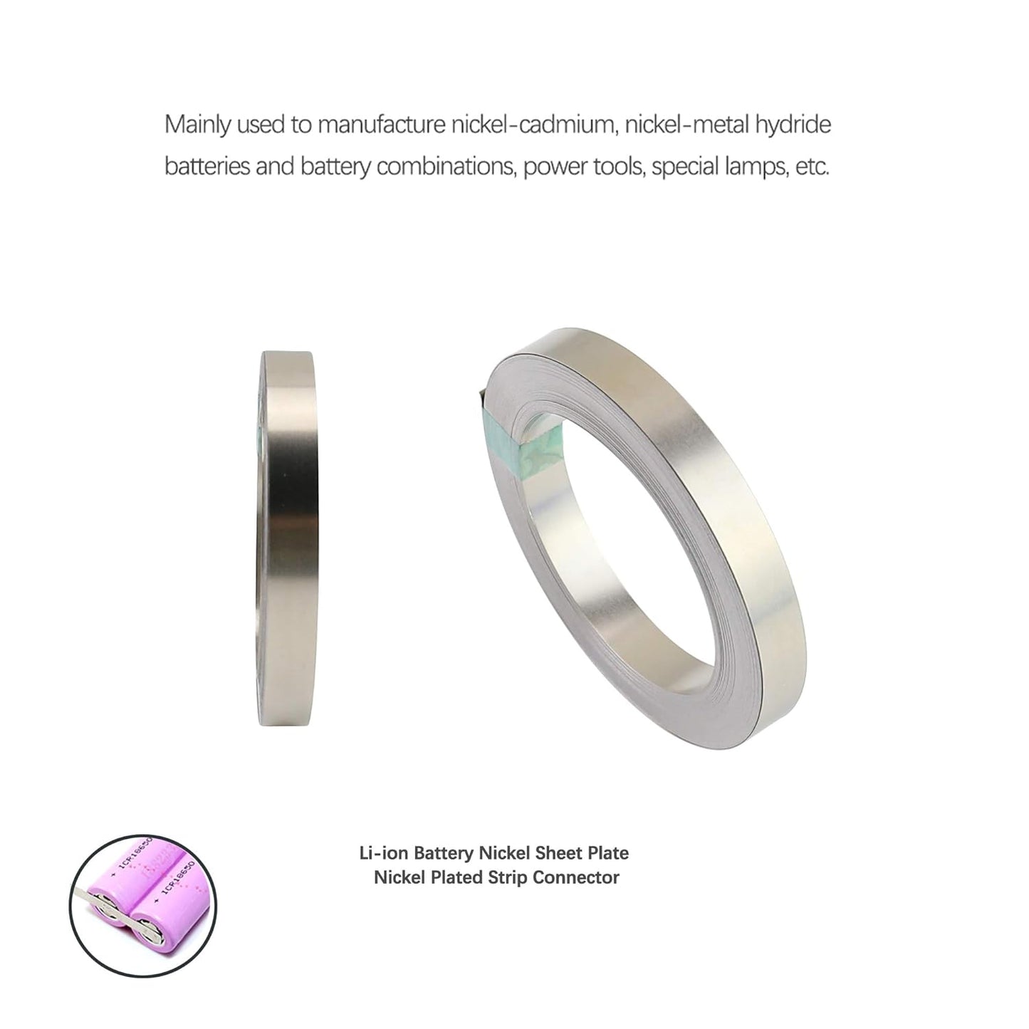 Nickel Strip 0.15x8mm Nickel Tap for 18650 Cell Battery Pack Spot Welding (1 Meter)