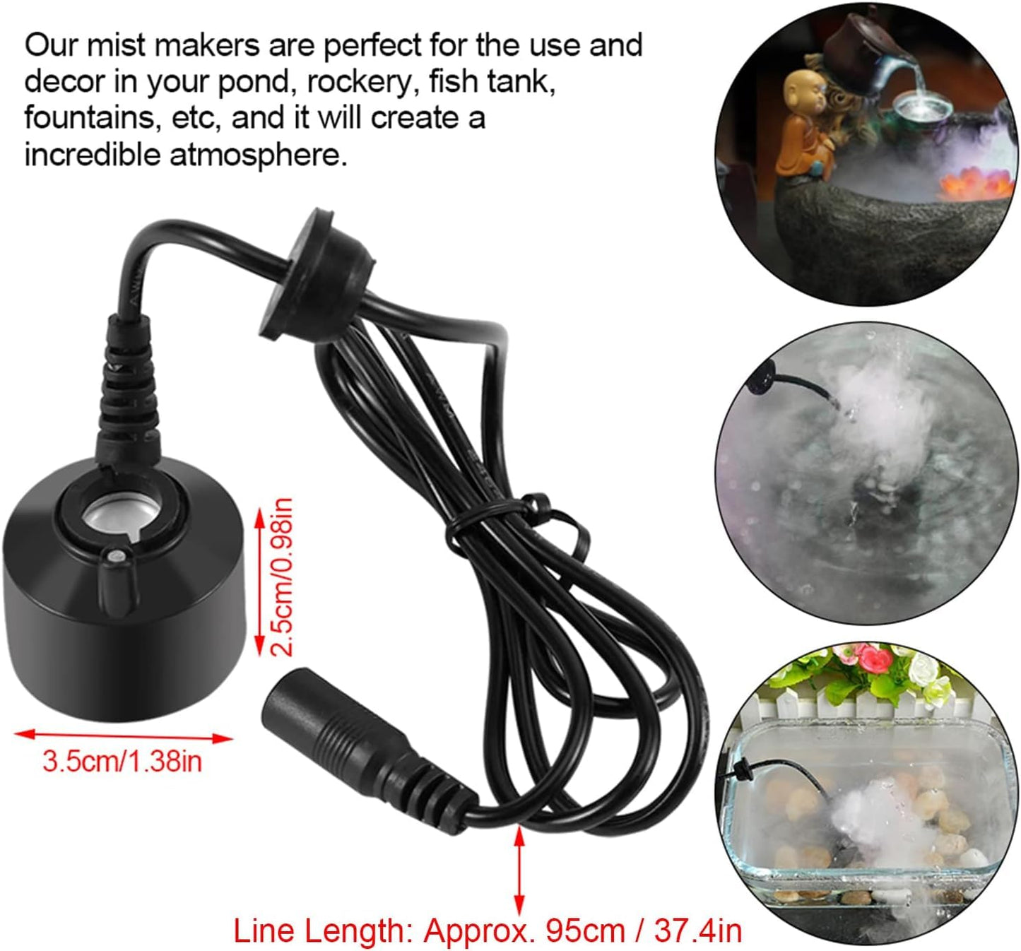 DC 24V 36mm Ultrasonic Mist Maker Humidifier Fogger Nebulizer Atomizer