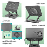 ZEBRONICS Zeb-NS4000 360° Rotatable, Foldable, Adjustable with Fan Anti Rust Universal Laptop Stand
