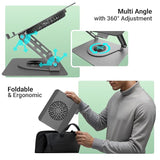 ZEBRONICS Zeb-NS4000 360° Rotatable, Foldable, Adjustable with Fan Anti Rust Universal Laptop Stand