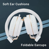 Zeb Storm WHITE Wired On Ear Headphone with 3.5mm Jack, Built-in Microphone for Calling, 1.5 Meter Cable, Soft Ear Cushion, Adjustable Headband, Foldable Ear Cups and Lightweight Design