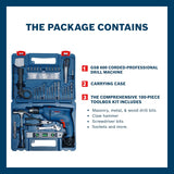 BOSCH GSB 600 Corded Electric Impact Drill with 100Pcs Accessory Set