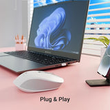 ZEBRONICS JAGUAR (White+Grey) Wireless Mouse, 2.4GHz with USB Nano Receiver, High Precision Optical Tracking, 4 Buttons, Plug & Play, Ambidextrous, for PC/Mac/Laptop