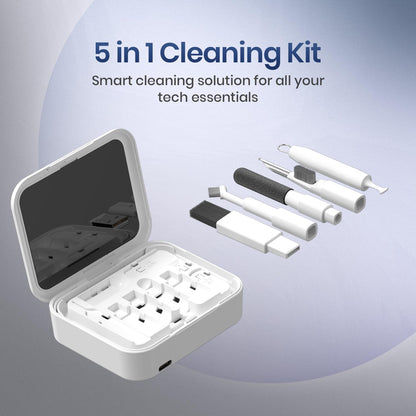 Portronics POR-3148 Smartpod 3 in 1 Wireless Charger with Multifunctional Cable & Cleaning Kit (White)