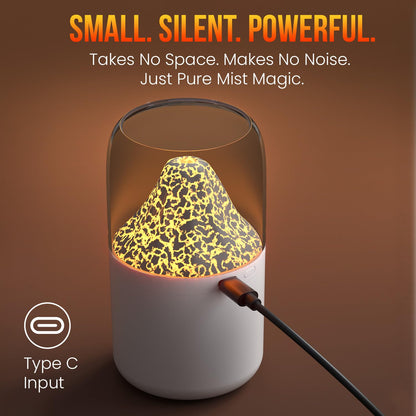 Portronics POR-3104 Magma 2-in-1 Volcano Water Mist Humidifier and Night Lamp (White)
