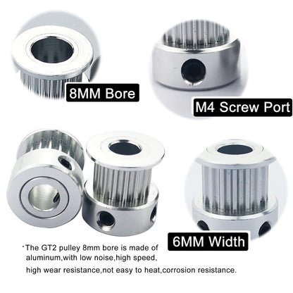 GT2 20 Teeth 8mm Bore Timing Pulley for 6mm Belt