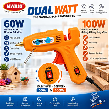 Crown CR-6010 Hot Melt Glue Gun with Dual Watt 60W/100W