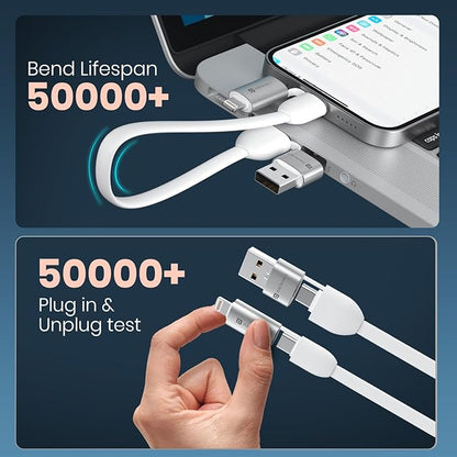 Portronics POR-3075 Keylink 4 in 1 Multifunctional Charging Cable with Keyring
