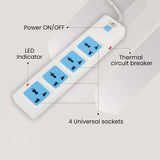 ZEBRONICS ZEB-PS4301 2500 WATTS Power Extension Socket with 4 Universal sockets