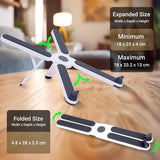 Zebronics ZEB-NS1200 Laptop Stand Laptop Stand with X Foldable Design, 7 Adjustable Levels, Anti-Slip Silicone Rubber Pads, Supports up to 17-inch Laptop Sizes, 5kg Max. Weight, Ergonomic Design
