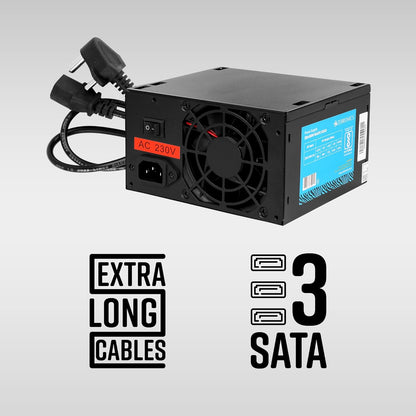 ZEBRONICS Zeb-450W Black Gold 450 Watts Computer Power Supply with 3 SATA Cables and Power Cord