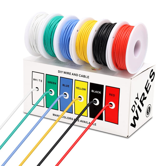 Silicone Wire Kit with Heatshrink Sleeve 22 AWG 6 Colour 60 Meter (10 Meters Each)