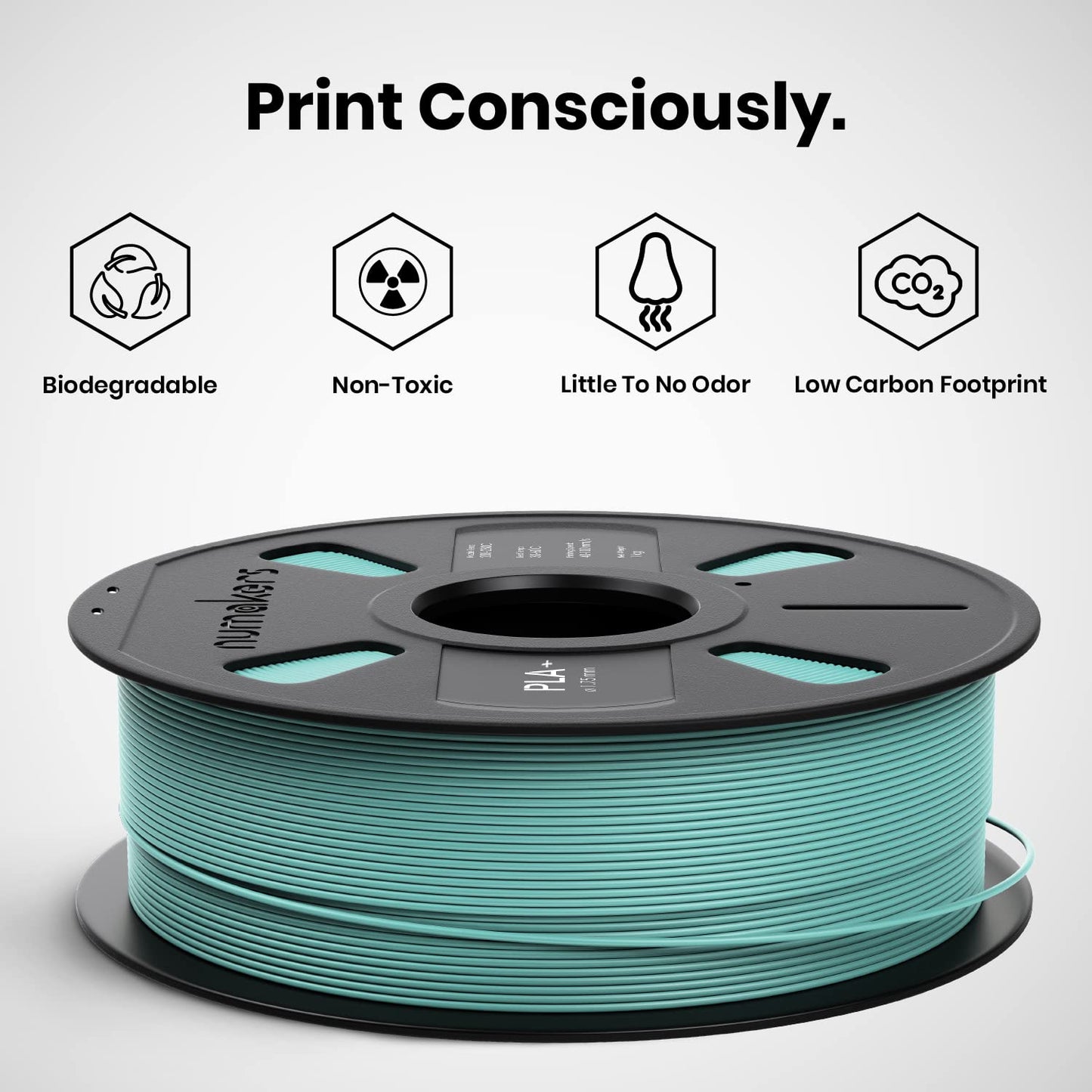 Numakers PLA+ Filament – Teal Blue – 1.75 mm / 1 kg