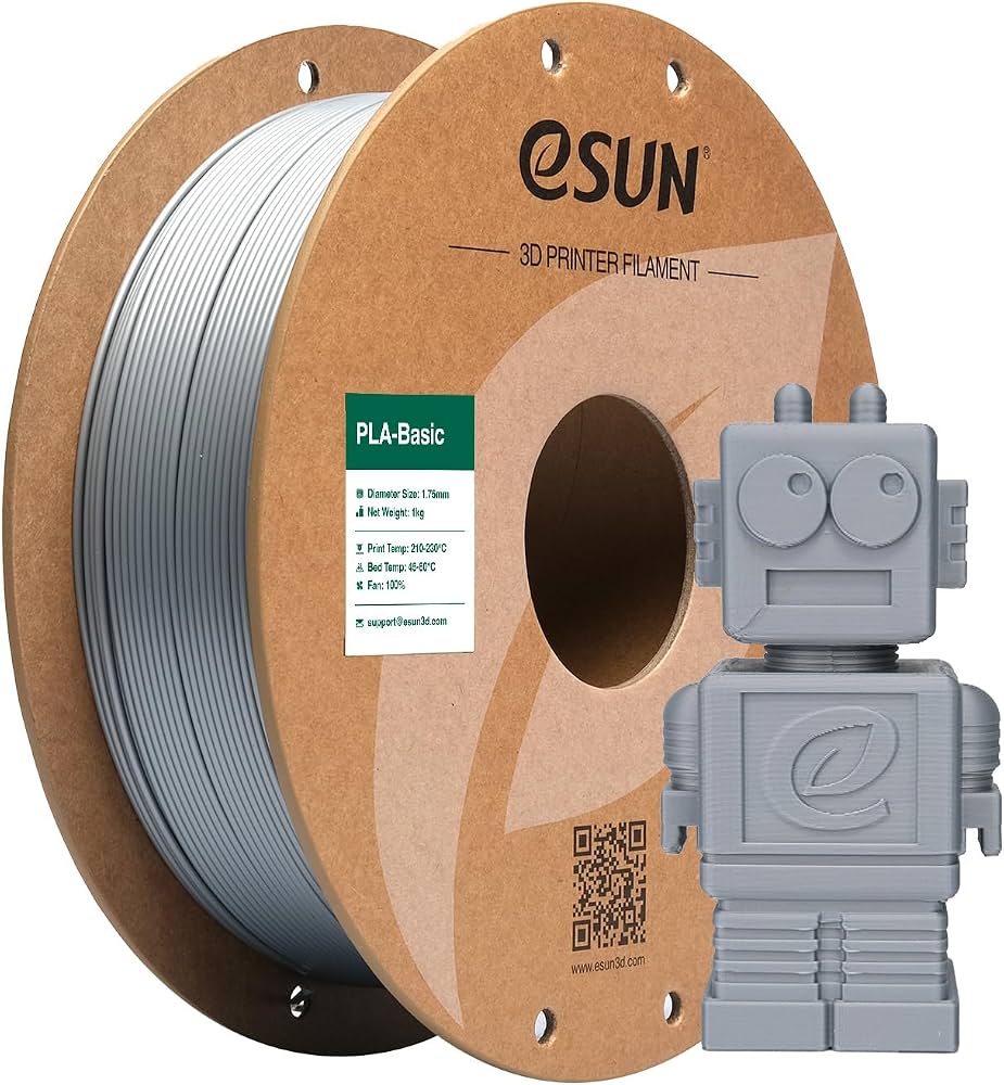 eSUN PLA 1.75mm 3D Printing Filament 1kg - Silver