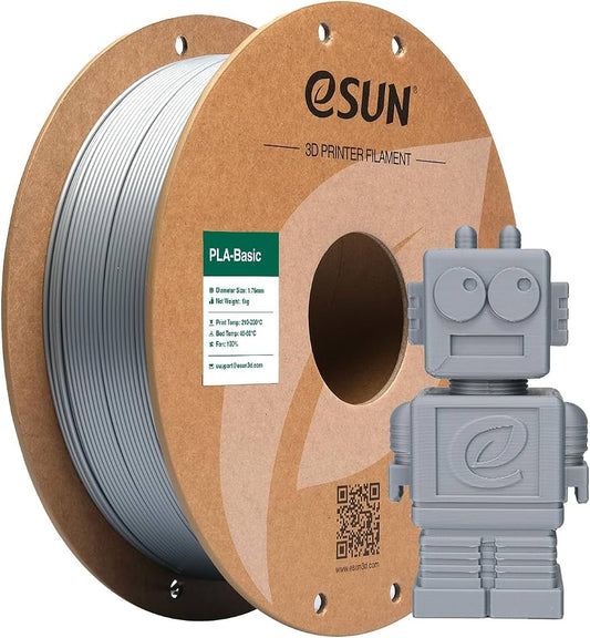 eSUN PLA 1.75mm 3D Printing Filament 1kg - Silver