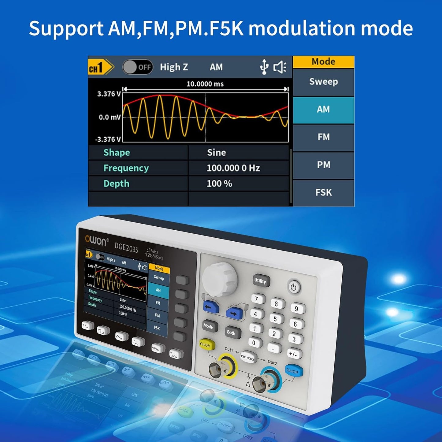 OWON DGE2035 Arbitrary Waveform Generator 35MHz