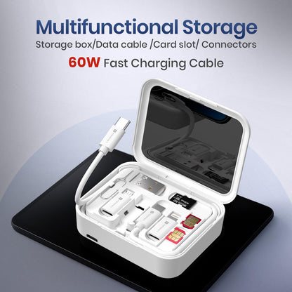 Portronics POR-3148 Smartpod 3 in 1 Wireless Charger with Multifunctional Cable & Cleaning Kit (White)