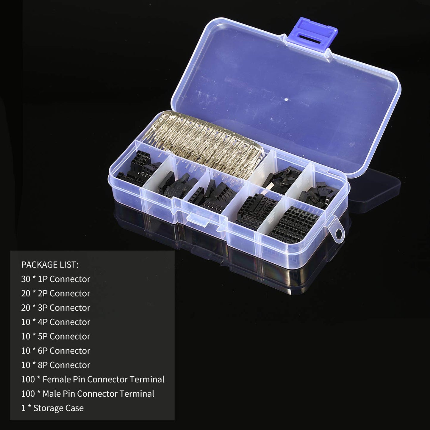 310 Pcs 2.54mm DuPont Jumper Connector Housing with Terminal Kit Set