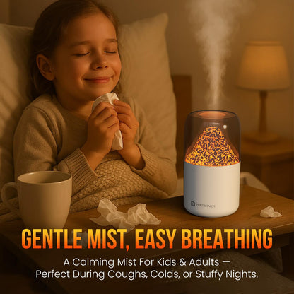 Portronics POR-3104 Magma 2-in-1 Volcano Water Mist Humidifier and Night Lamp (White)
