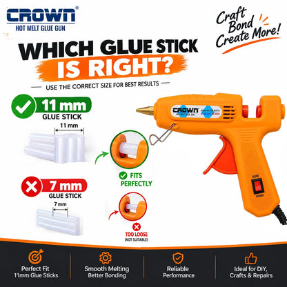 Crown CR-6010 Hot Melt Glue Gun with Dual Watt 60W/100W