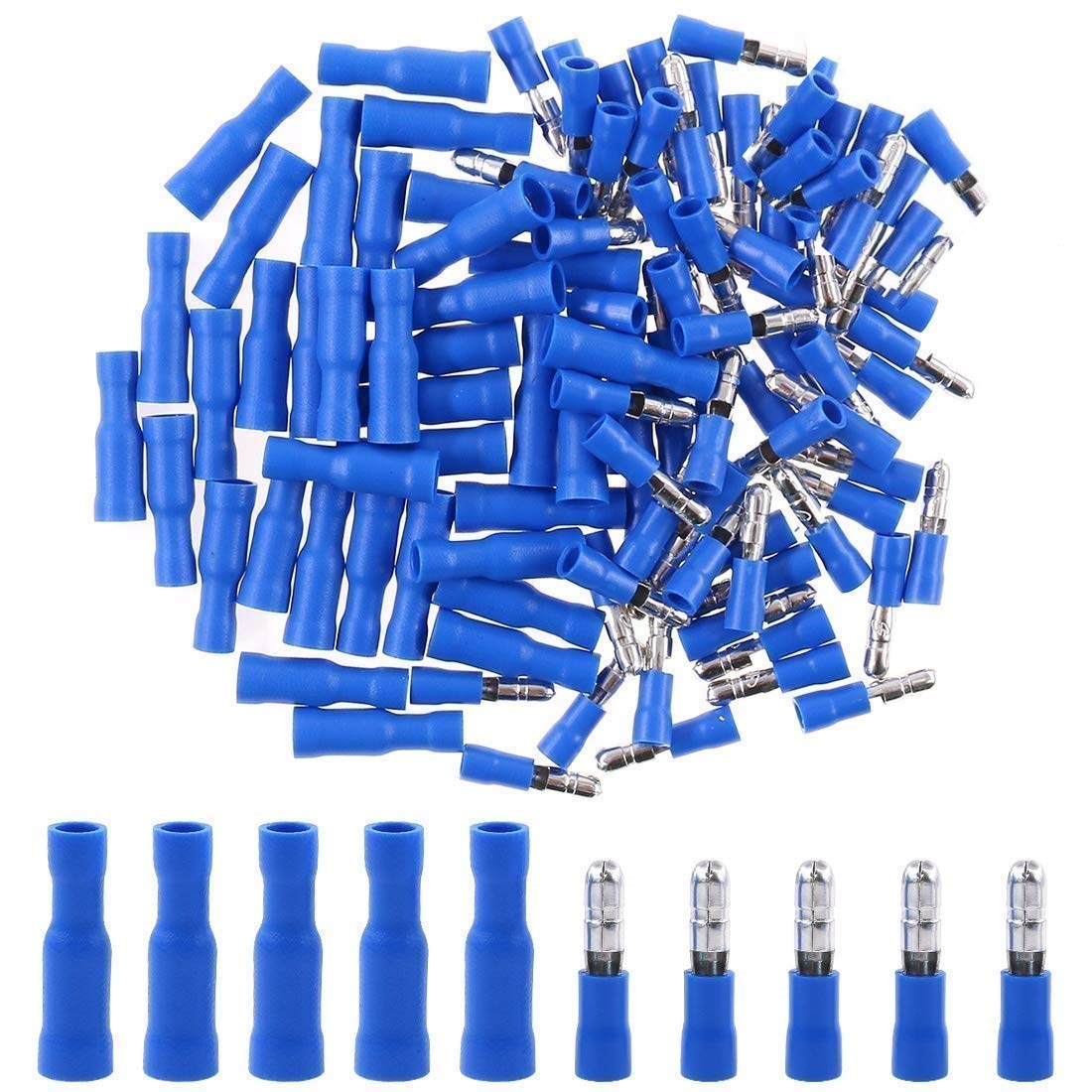 Insulated Wire Crimp Terminal Male Female Connector Pair -Blue