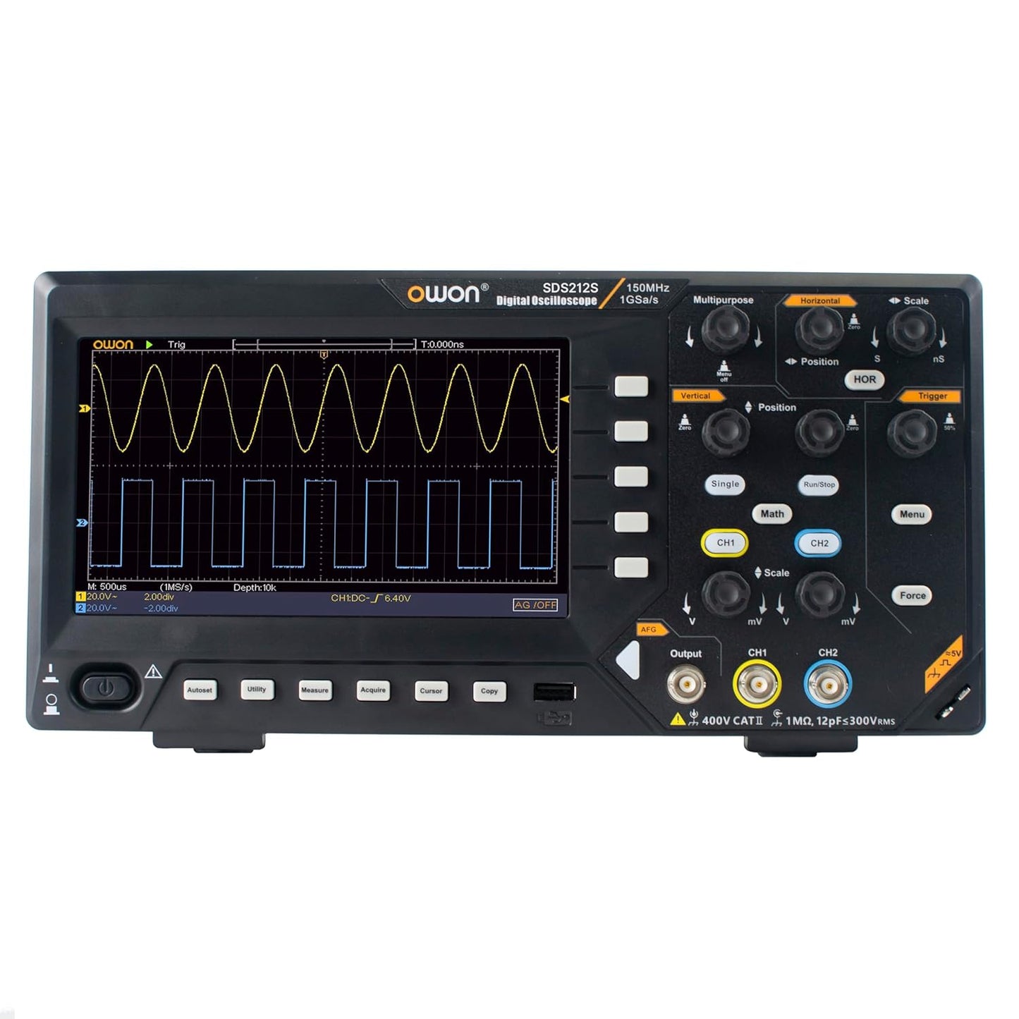 OWON SDS212S Digital Storage Oscilloscope with Function Generator (120 Mhz)