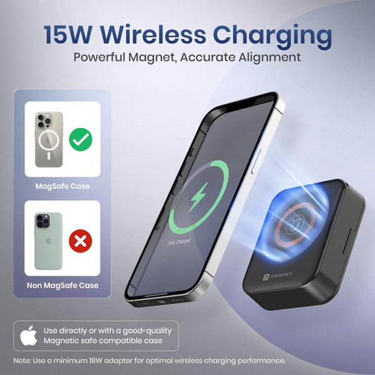 Portronics POR-3147 Smartpod 3 in 1 Wireless Charger with Multifunctional Cable & Cleaning Kit (Black)