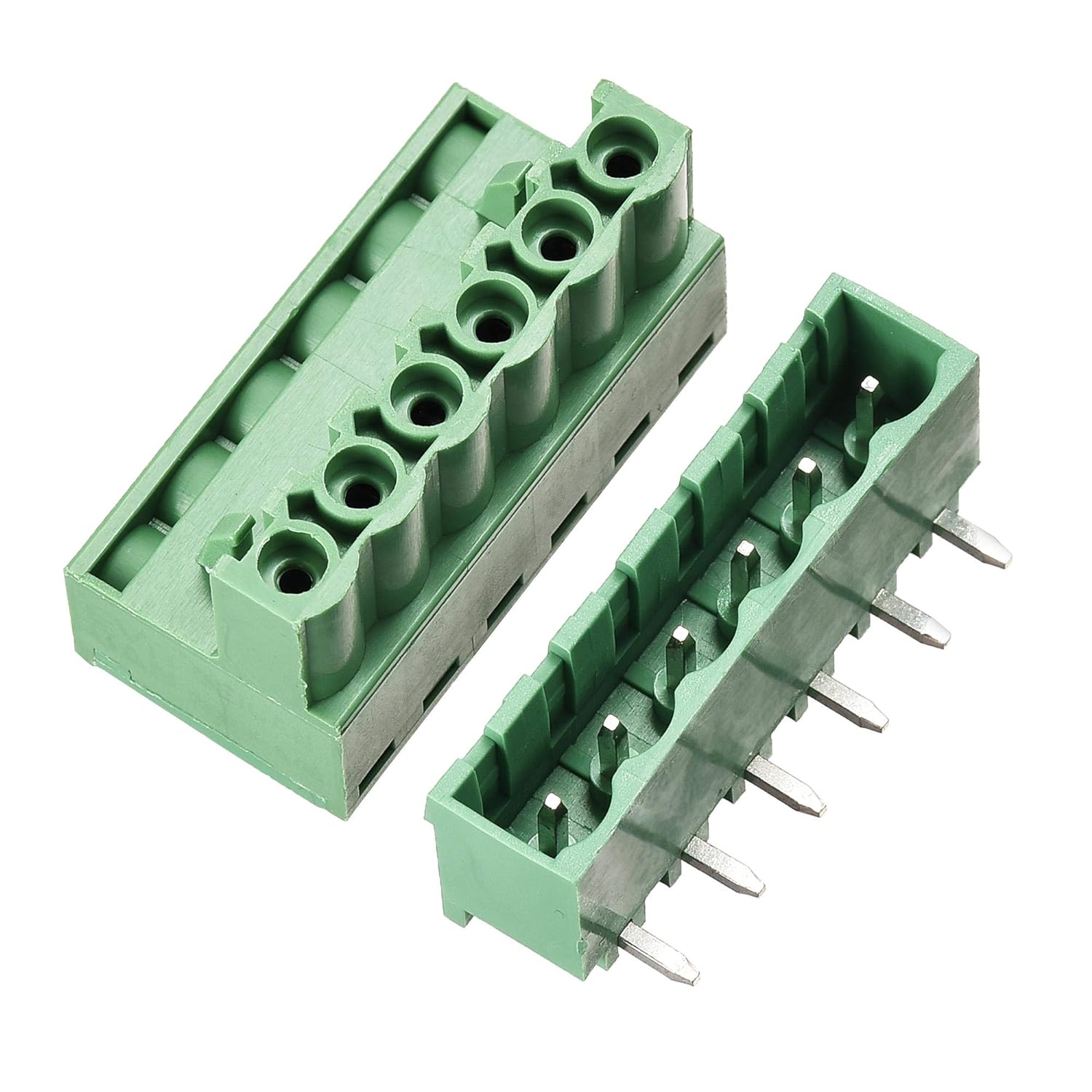 6 Pin Male & Female Plug-in Screw Terminal Block Connector PBT (1 Pair)