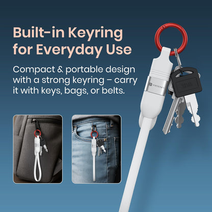 Portronics POR-3075 Keylink 4 in 1 Multifunctional Charging Cable with Keyring