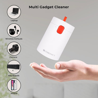 ZEBRONICS CK200, 20 in 1 Cleaning kit, for Smartphones, Laptops, Camera, Desktop, Earbuds, Display, Multipurpose Device Cleaner, Microfibre, Spray Cleaner (White)