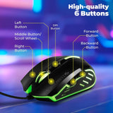 ZEBRONICS Sniper High Precision Wired Gaming Mouse with 6 Buttons, Multicolor LED Lights, DPI Switch with 800/1200/1600/2400 DPI’s