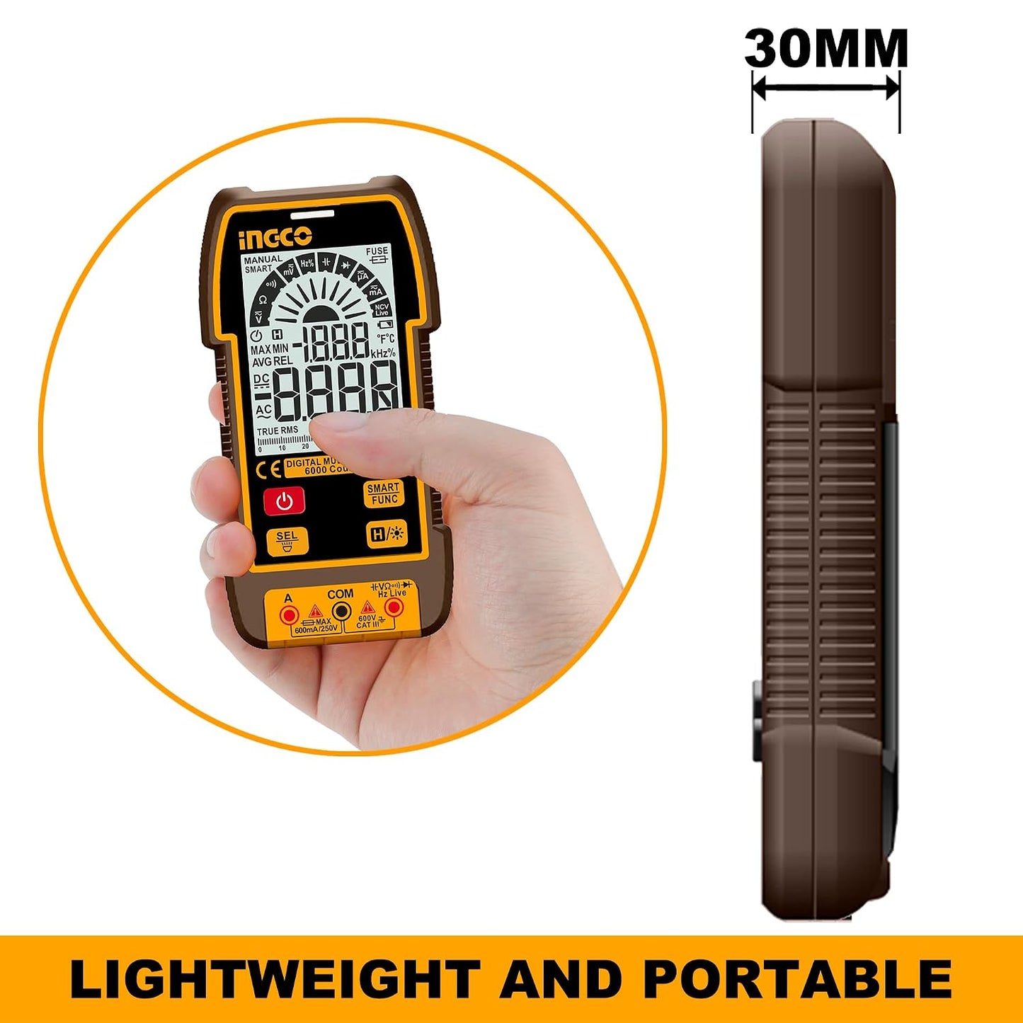 INGCO DM16004 6000 Count TRMS Auto Range Digital Multimeter
