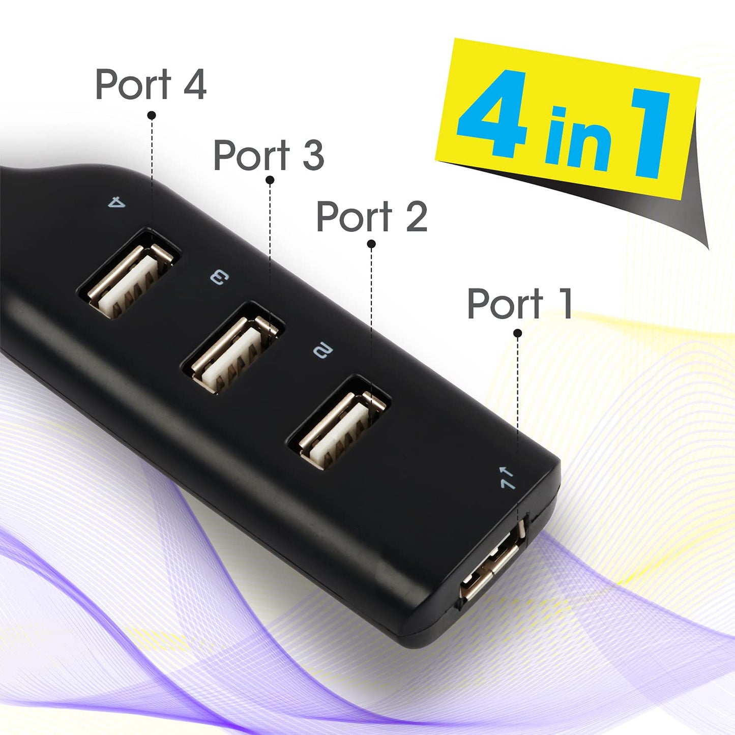 Zebronics ZEB-90HB USB Hub, 4 Ports, Pocket Sized, Plug & Play