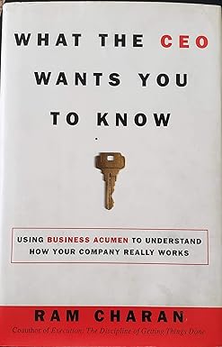WHAT THE CEO WANTS YOU TO KNOW : HOW YOUR COMPANY REALLY WORKS BY RAM CHARAN (HARDCOVER) OLD BOOK