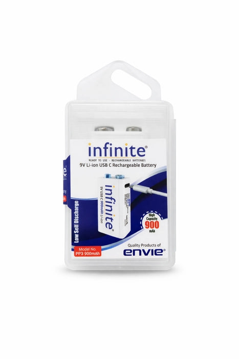 Envie Infinite 9V 900mAh USB Type-C Rechargeable Battery