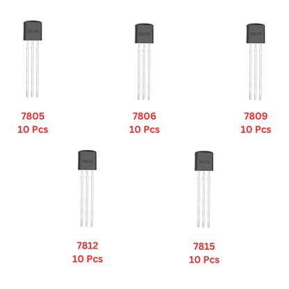 Elepak 78Lxx Positive Regulator TO-92 Pak 5 to 15V 50 Pcs 5 Values
