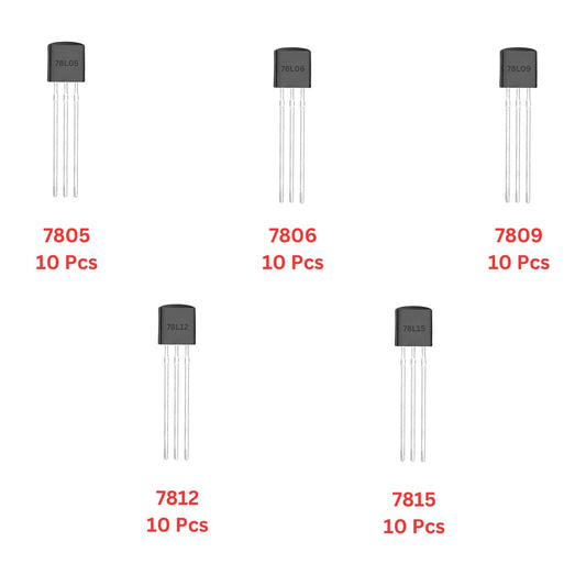Elepak 78Lxx Positive Regulator TO-92 Pak 5 to 15V 50 Pcs 5 Values