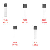 Elepak 78Lxx Positive Regulator TO-92 Pak 5 to 15V 50 Pcs 5 Values