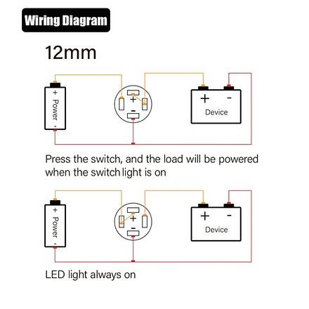 12mm Size BLUE Led Stainless Steel Latching Type Push Button Switch 12v DC
