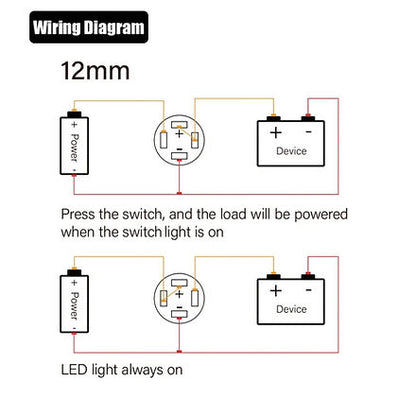 12mm Size BLUE Led Stainless Steel Latching Type Push Button Switch 12v DC