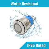 16mm White Led Stainless Steel Momentary Type Push Button Switch IP65 (5V-24V) DC