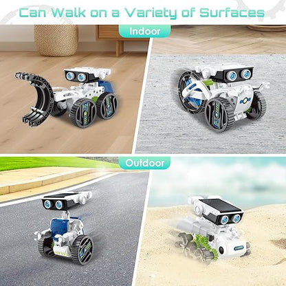 DIY 12 in 1 Solar Robot Kit Solar or Rechargeable Battery Operated Kit for Children's