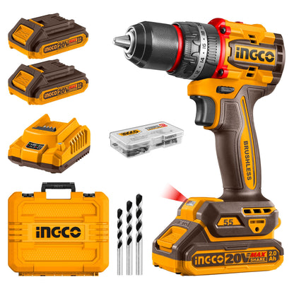 INGCO CIDLI20558 Cordless Impact Drill 13 mm Chuck Size 20 V and 2000 RPM With Battrey & Charger