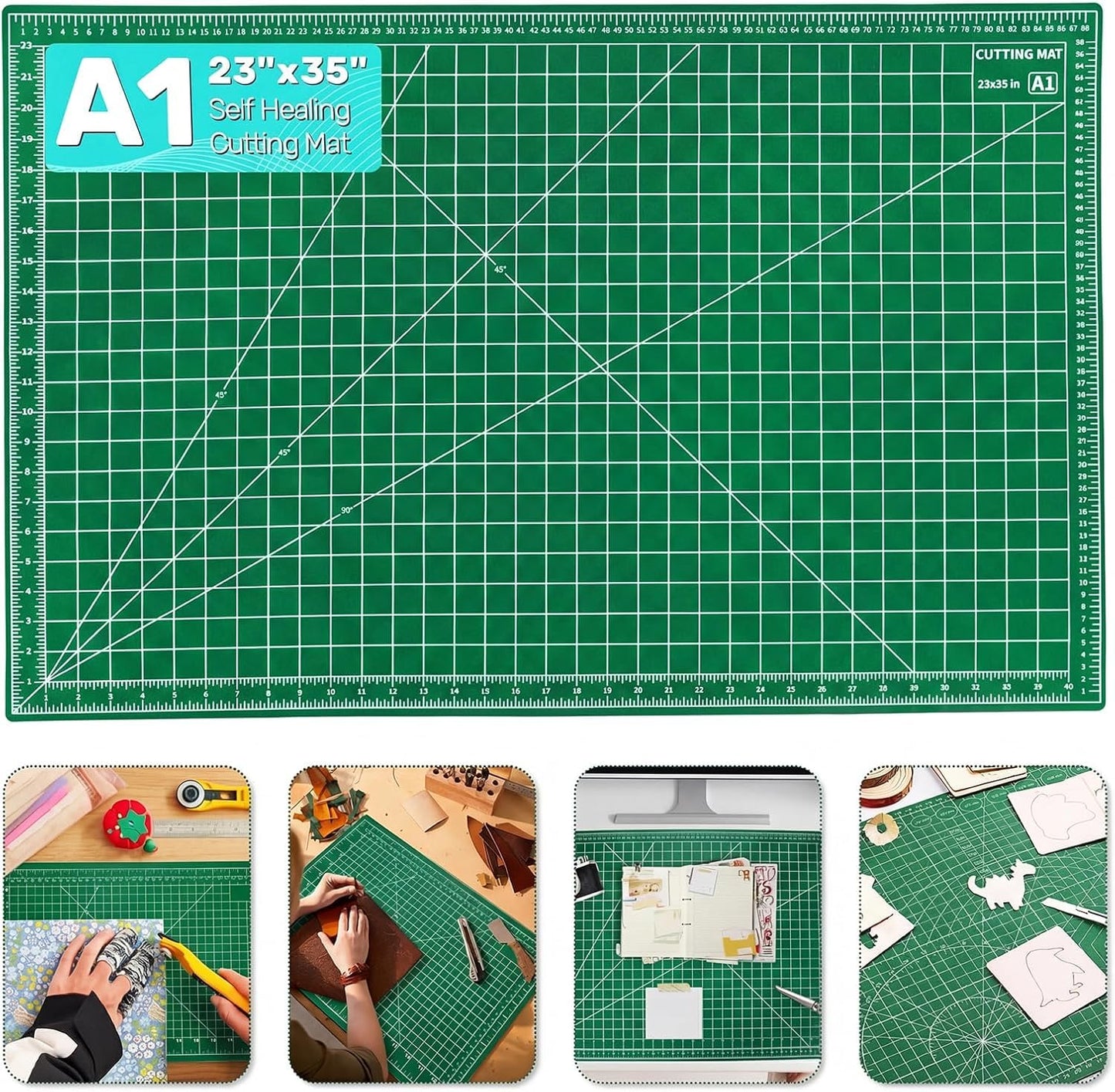 A1 Size Double Sided Flexible Cutting Mat Self-Healing with Marked Pattern and Grids