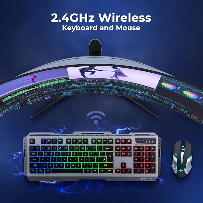ZEBRONICS Transformer PRO Gaming Wireless Keyboard & Mouse Combo (Black)