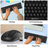 Zeb Companion 107 Keyboard and Mouse Combo with Nano Receiver Wireless Laptop Keyboard
