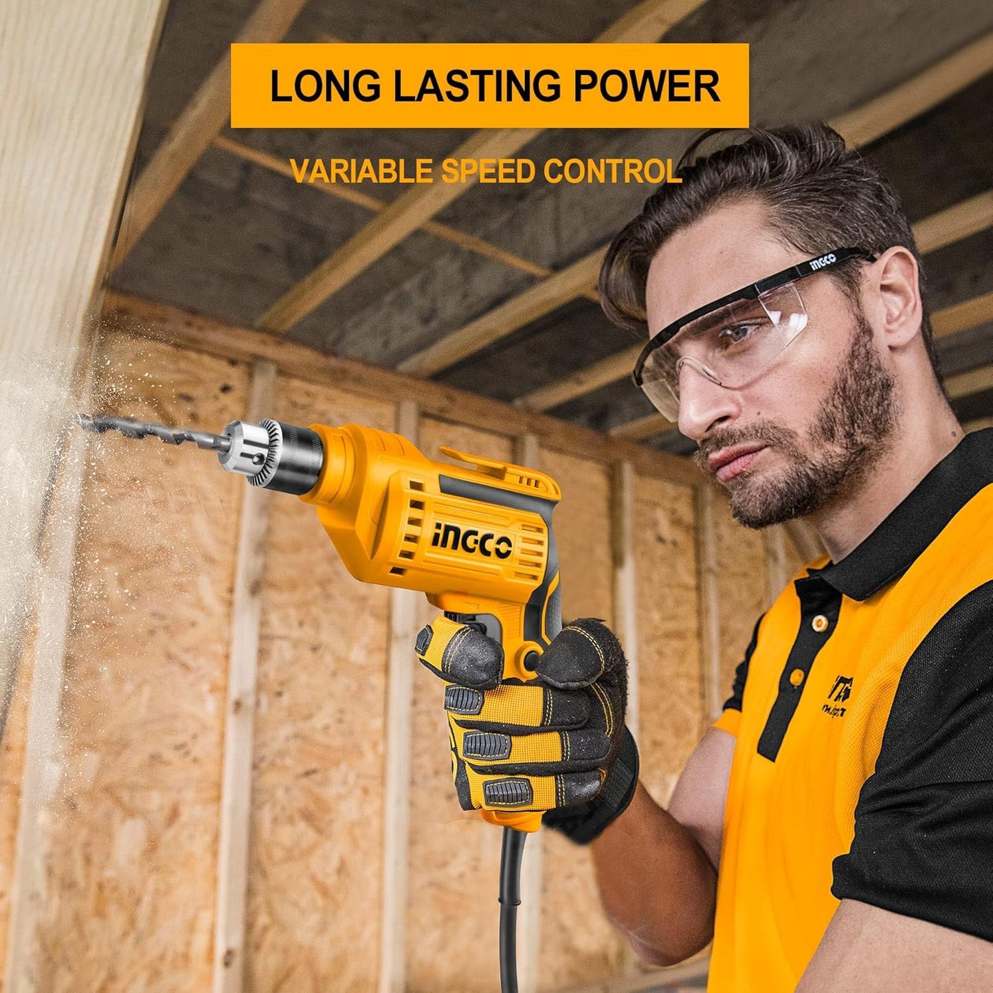INGCO ED55038 Electric Drill Machine 550W 10 mm Chuck with Forward & Reverse Rotation