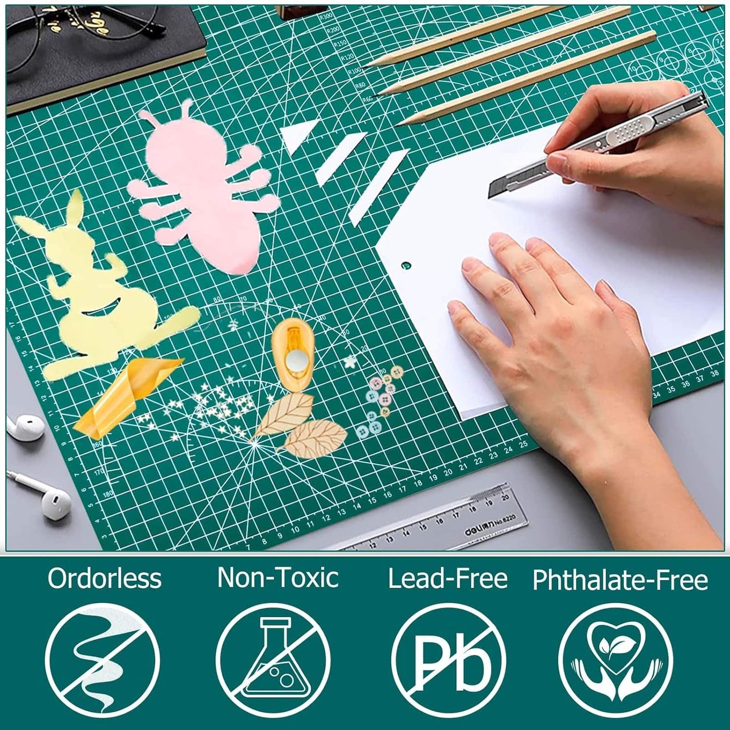 A1 Size Double Sided Flexible Cutting Mat Self-Healing with Marked Pattern and Grids