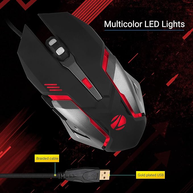 ZEB-TRANSFORMER-M2 Wired Ambidextrous Optical Gaming Mouse  (USB 3.0, Black)